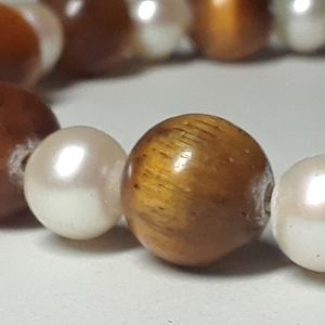 Sterling silver 925 Beaded  bracelet tiger's eye